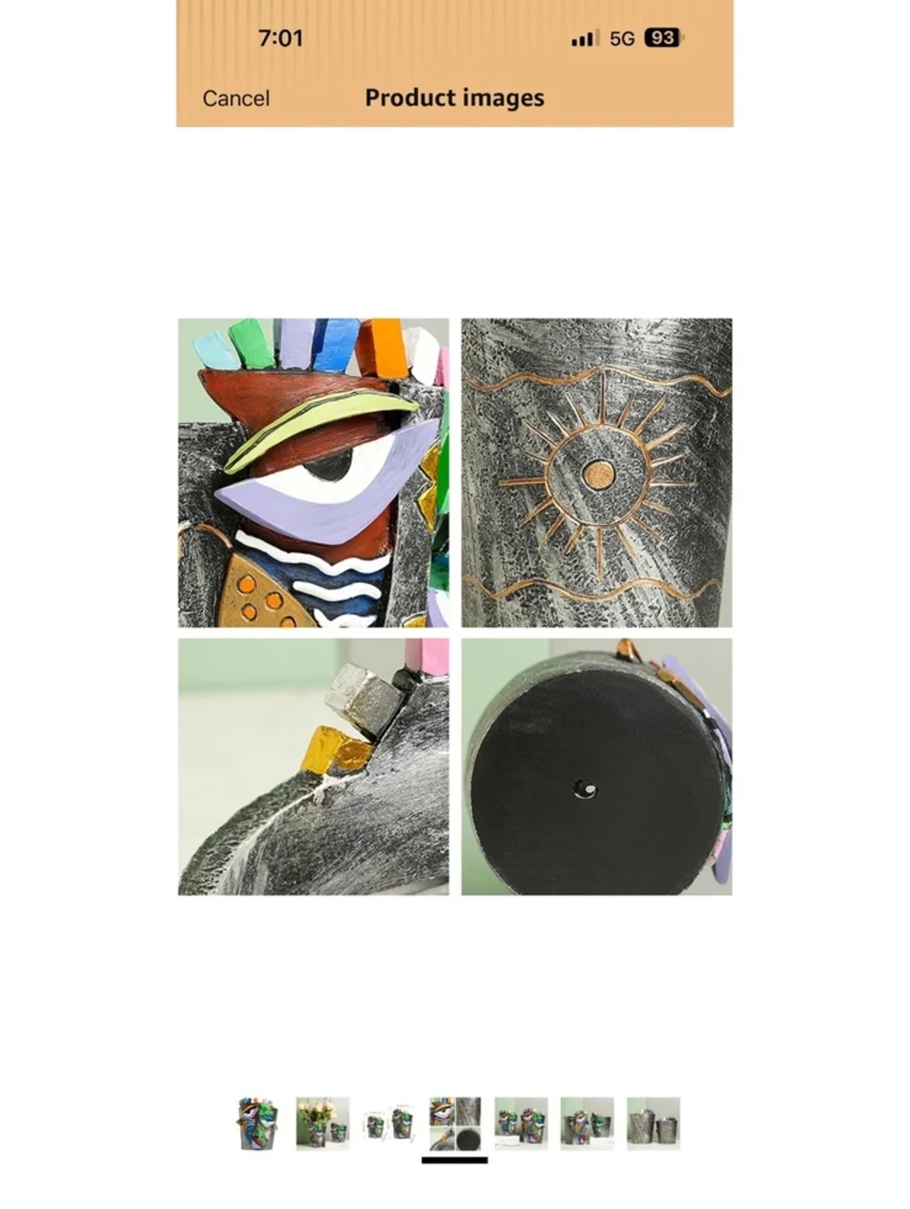 BJVF Picasso Face Planter Pot Abstract Art Colorful Flower Vase with Drainage